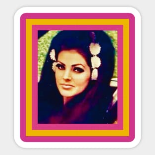 Priscilla Presley Retro Comic Design Sticker